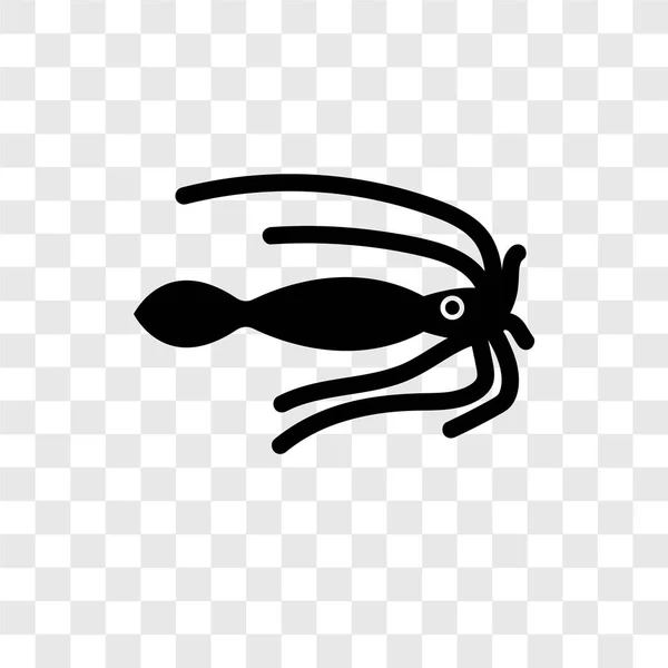 Squid Vector Pictogram Geïsoleerd Transparante Achtergrond Squid Transparantie Logo Concept — Stockvector