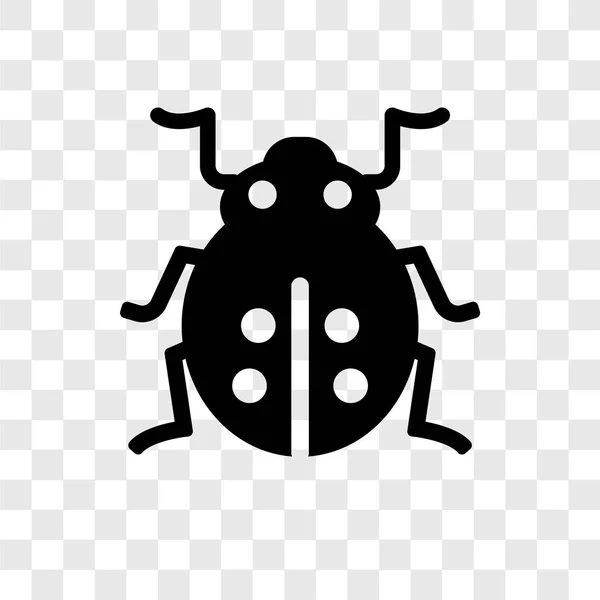 Saydam Arka Plan Üzerinde Uğur Böceği Şeffaflık Logo Kavramı Izole — Stok Vektör