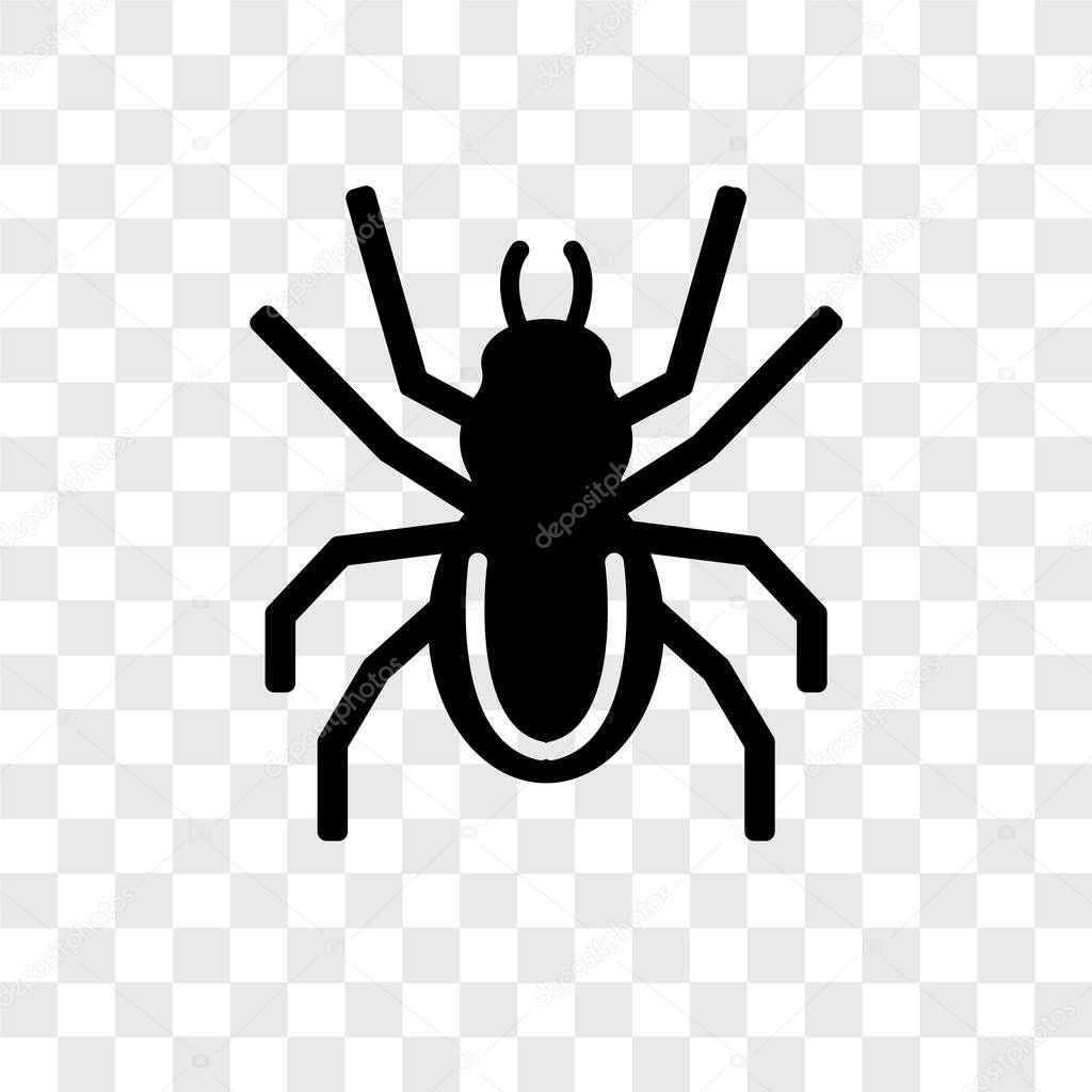 Spider vector icon isolated on transparent background, Spider transparency logo concept