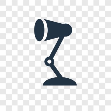 Saydam arka plan üzerinde lamba şeffaflık logo kavramı izole lamba vektör simgesi