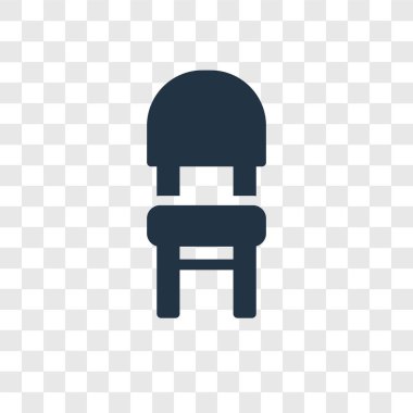 Saydam arka plan üzerinde sandalye şeffaflık logo kavramı izole sandalye vektör simgesi