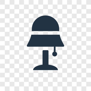 Saydam arka plan üzerinde lamba şeffaflık logo kavramı izole lamba vektör simgesi