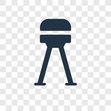 Saydam arka plan üzerinde tabureyi şeffaflık logo kavramı izole dışkı vektör simgesi