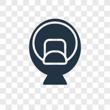 Saydam arka plan üzerinde sandalye şeffaflık logo kavramı izole sandalye vektör simgesi