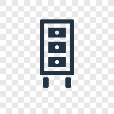 Saydam arka plan üzerinde kabine şeffaflık logo kavramı izole kabine vektör simgesi