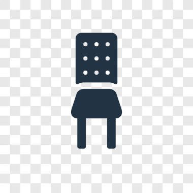 Saydam arka plan üzerinde sandalye şeffaflık logo kavramı izole sandalye vektör simgesi