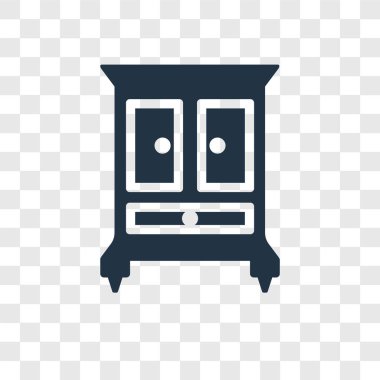 Saydam arka plan üzerinde gardırop şeffaflık logo kavramı izole gardırop vektör simgesi