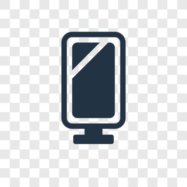 Saydam arka plan üzerinde ayna şeffaflık logo kavramı izole ayna vektör simgesi