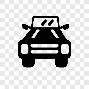 Saydam arka plan üzerinde askeri araç şeffaflık logo kavramı izole askeri araç vektör simgesi