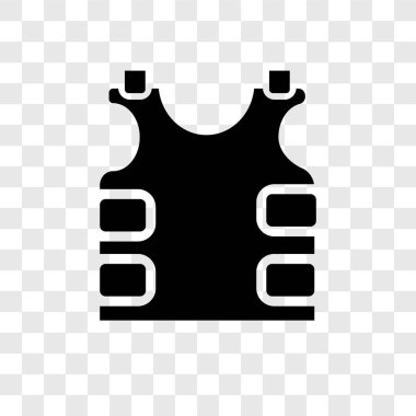 Kurşun geçirmez yelek vektör simge şeffaf arka plan üzerinde kurşun geçirmez yelek şeffaflık logo kavramı izole