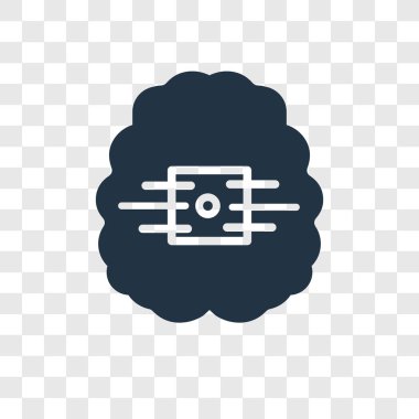 Saydam arka plan üzerinde yapay zeka şeffaflık logo kavramı izole yapay zeka vektör simgesi