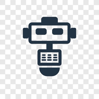 Saydam arka plan üzerinde Robot şeffaflık logo kavramı izole robot vektör simgesi