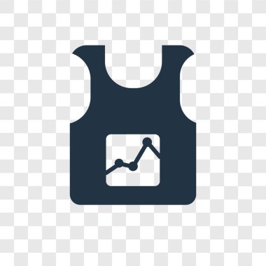 Saydam arka plan üzerinde izole giyim vektör simge akıllı, akıllı giyim şeffaflık logo kavramı