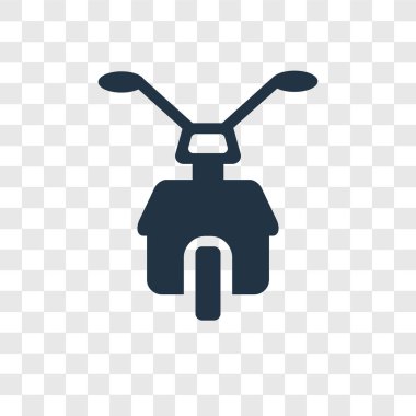 Saydam arka plan üzerinde motosiklet şeffaflık logo kavramı izole motosiklet vektör simgesi