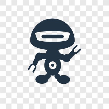 Saydam arka plan üzerinde Robot şeffaflık logo kavramı izole robot vektör simgesi