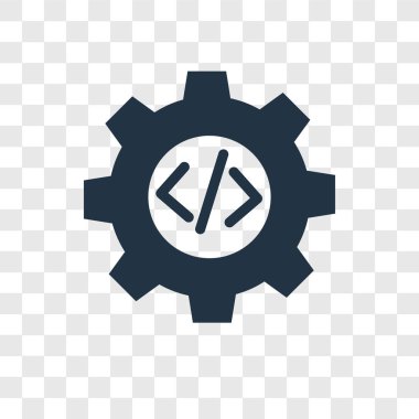 Saydam arka plan üzerinde kodlama şeffaflık logo kavramı izole kodlama vektör simgesi