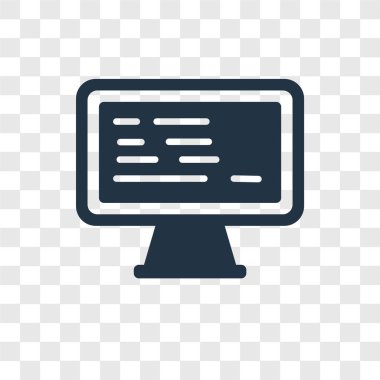 Saydam arka plan üzerinde kodlama şeffaflık logo kavramı izole kodlama vektör simgesi