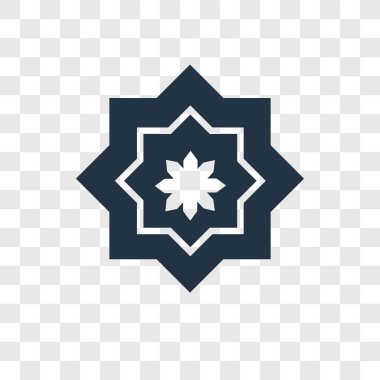 Saydam arka plan üzerinde Arapça sanat şeffaflık logo kavramı izole Arapça sanat vektör simgesi