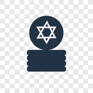 Saydam arka plan üzerinde Yahudi sikke şeffaflık logo kavramı izole Yahudi sikke vektör simgesi