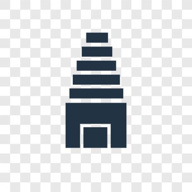 Saydam arka plan üzerinde tapınak şeffaflık logo kavramı izole Tapınağı vektör simgesi