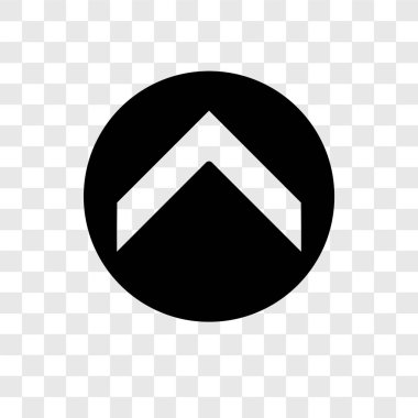 Yukarı ok vektör simgesi ok şeffaflık logo kavramı kadar şeffaf arka plan üzerinde izole