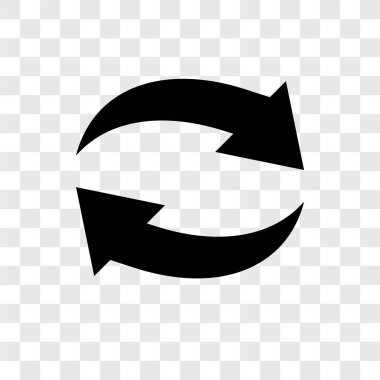 Saydam arka plan üzerinde tekrar şeffaflık logo kavramı izole vektör simge yineleyin