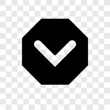 Ok vektör simgesi aşağı ok şeffaflık logo kavramı şeffaf arka plan üzerinde izole