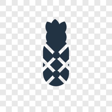 Saydam arka plan üzerinde ananas şeffaflık logo kavramı izole ananas vektör simgesi