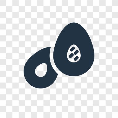 Saydam arka plan üzerinde avokado şeffaflık logo kavramı izole avokado vektör simgesi