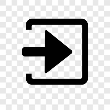 Saydam arka plan üzerinde girin sol şeffaflık logo kavramı izole sol vektör simge girin