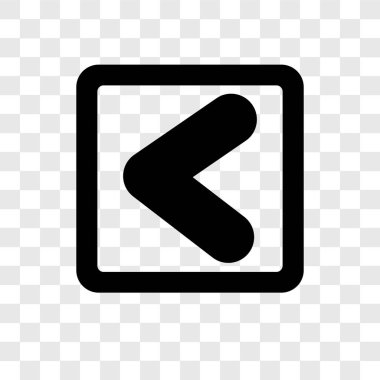 Saydam arka plan üzerinde geriye dönük ok şeffaflık logo kavramı izole geriye dönük ok vektör simgesi