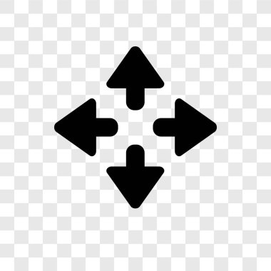 Saydam arka plan üzerinde yol tarifi Zoom şeffaflık logo kavramı izole yön vektör simgesi zoom