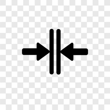 Saydam arka plan üzerinde dikey birleştirme şeffaflık logo kavramı izole dikey birleştirme vektör simgesi