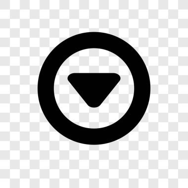 Ok vektör simgesi aşağı ok şeffaflık logo kavramı şeffaf arka plan üzerinde izole