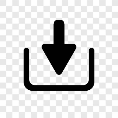 Ok vektör simgesi aşağı ok şeffaflık logo kavramı şeffaf arka plan üzerinde izole