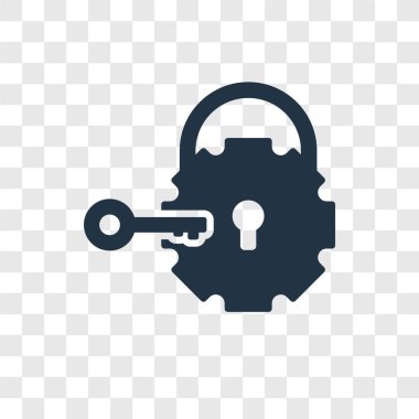 Saydam arka plan üzerinde dişli şeffaflık logo kavramı izole dişli vektör simgesi