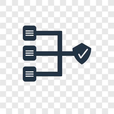 Saydam arka plan üzerinde sunucular şeffaflık logo kavramı izole sunucuları vektör simgesi