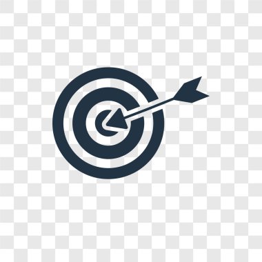 Saydam arka plan üzerinde hedef şeffaflık logo kavramı izole hedef vektör simgesi