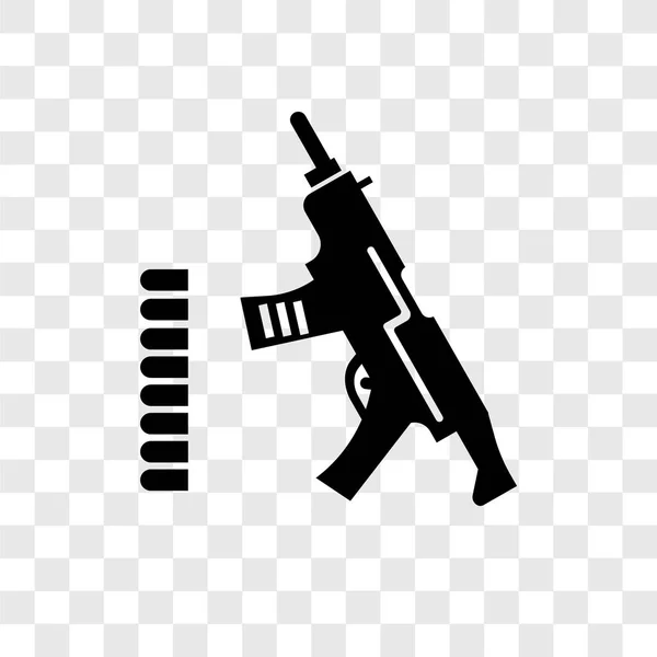 Gun Vector Icon Isolated Transparent Background Gun Transparency Logo Concept — Stock Vector