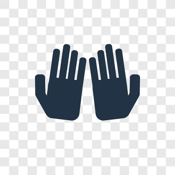 Icono Vector Dua Hands Aislado Sobre Fondo Transparente Concepto Logotipo — Vector de stock