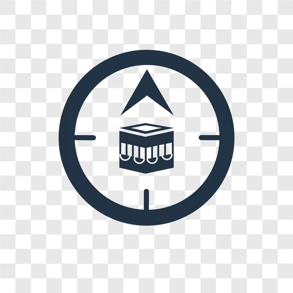 Icône Vectorielle Qibla Isolée Sur Fond Transparent Concept Logo Transparence — Image vectorielle