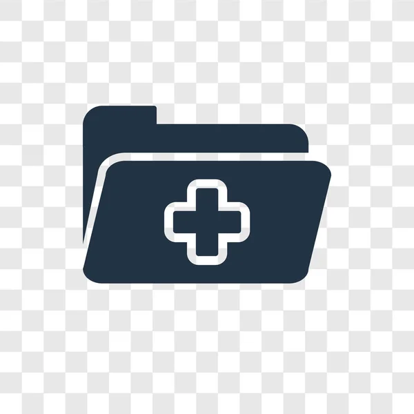 Icône Vectorielle Dossier Médical Isolée Sur Fond Transparent Concept Logo — Image vectorielle