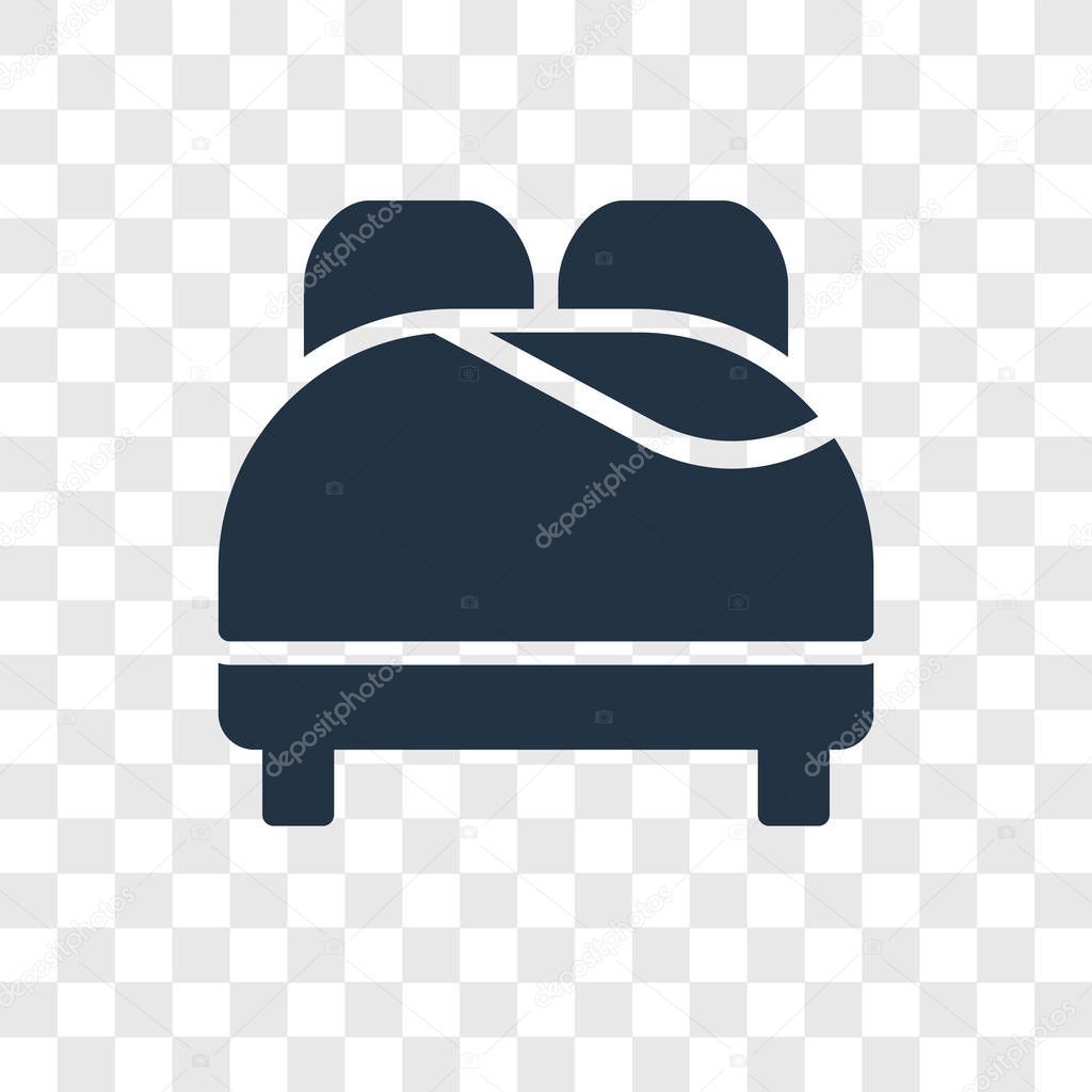 Bed vector icon isolated on transparent background, Bed transparency logo concept