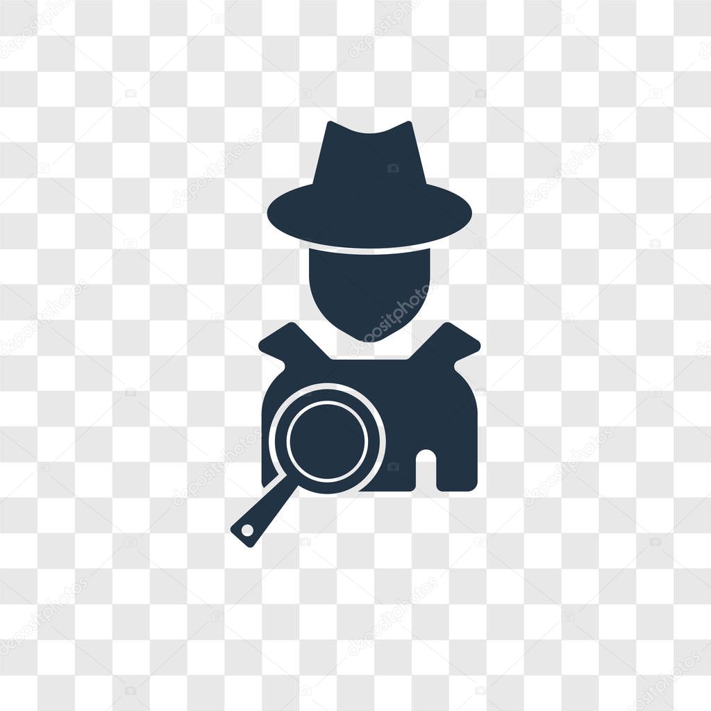 Detective vector icon isolated on transparent background, Detective transparency logo concept