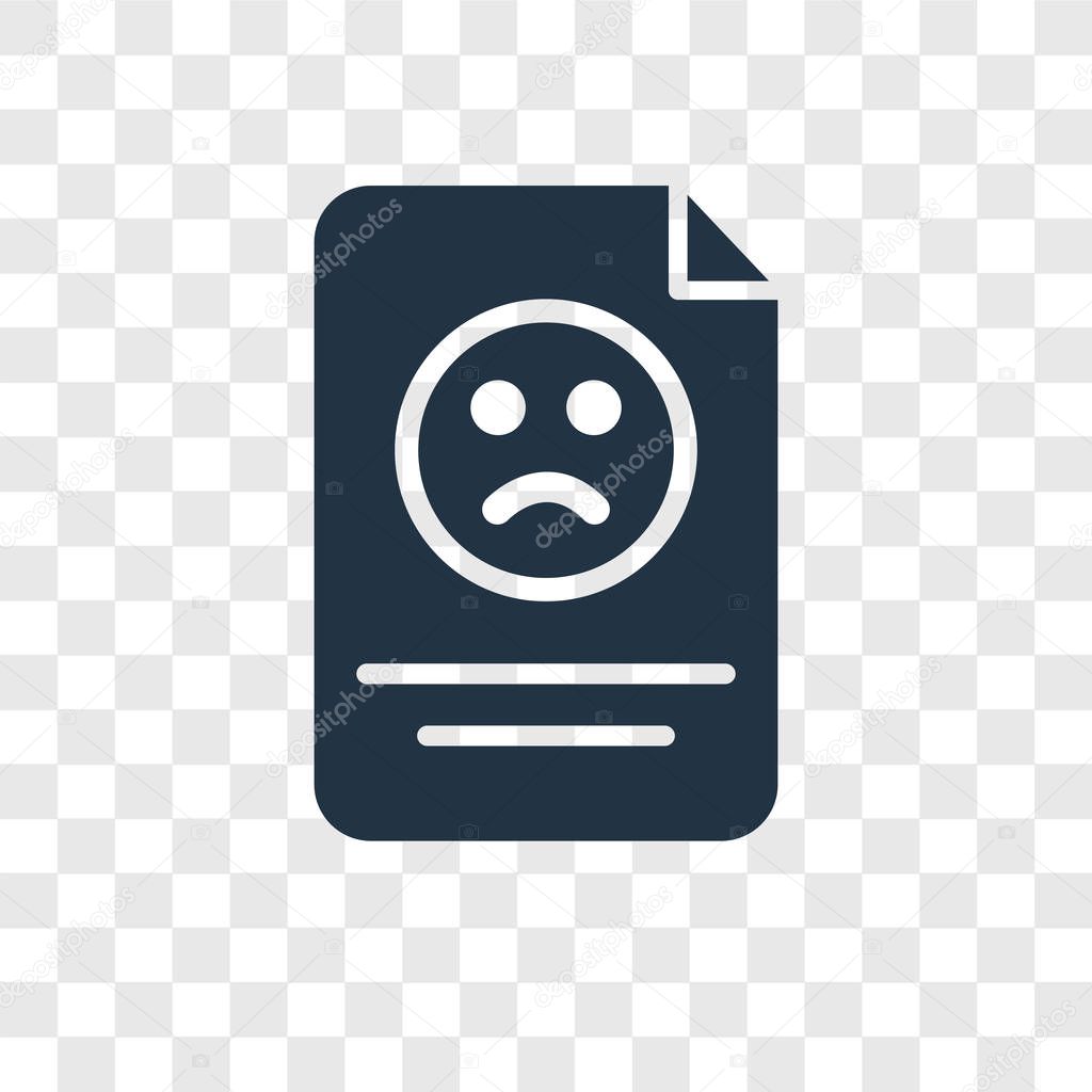 Complaint vector icon isolated on transparent background, Complaint transparency logo concept