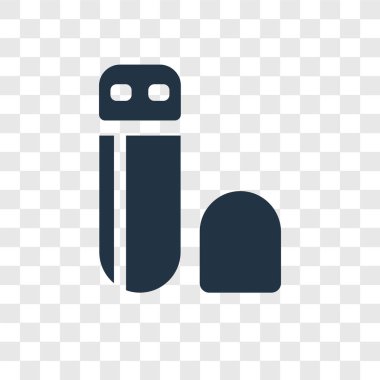 Saydam arka plan üzerinde Pendrive şeffaflık logo kavramı izole Pendrive vektör simgesi