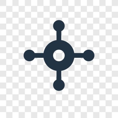 Saydam arka plan üzerinde molekül şeffaflık logo kavramı izole molekül vektör simgesi