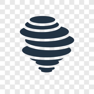 Saydam arka plan üzerinde girdap şeffaflık logo kavramı izole girdap vektör simgesi