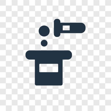 Saydam arka plan üzerinde Pour şeffaflık logo kavramı izole vektör simge dökün