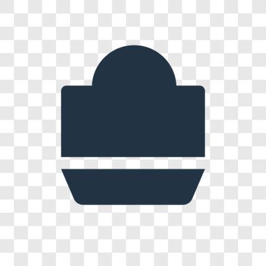 Saydam arka plan üzerinde konveks şeffaflık logo kavramı izole dışbükey vektör simgesi